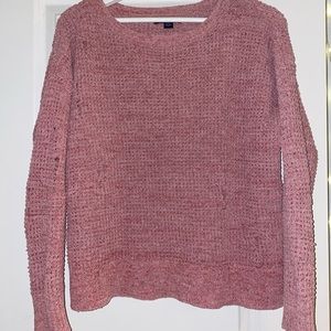 American Eagle Distressed Pink Sweater